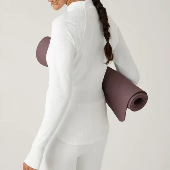 NWT Athleta Salutation Jacket Ribbed 2.0 - S White - Picture 2 of 8